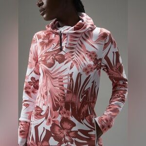 J. Lindeberg White and Pink Floral Sweatshirt